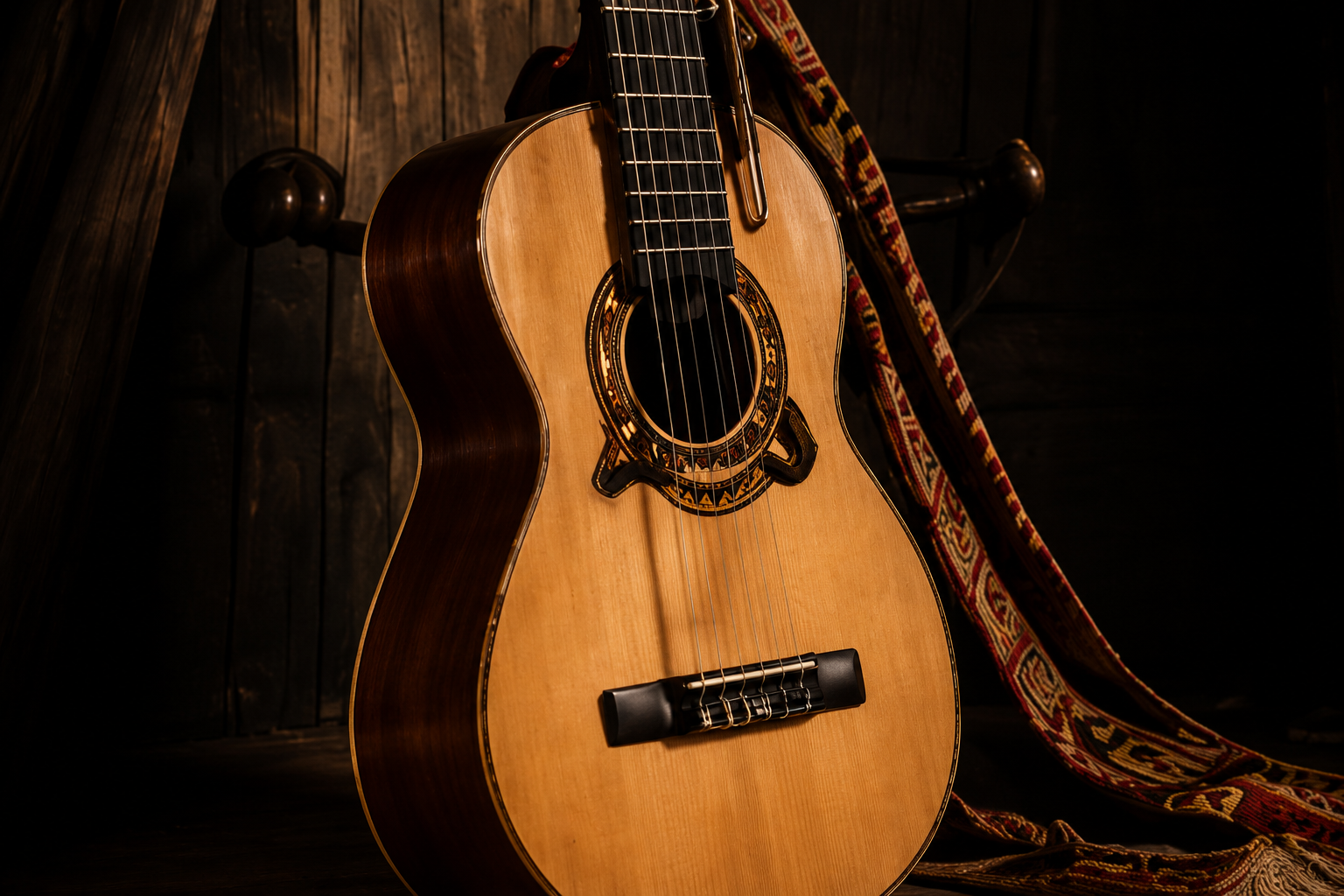 Handcrafted Andean guitar